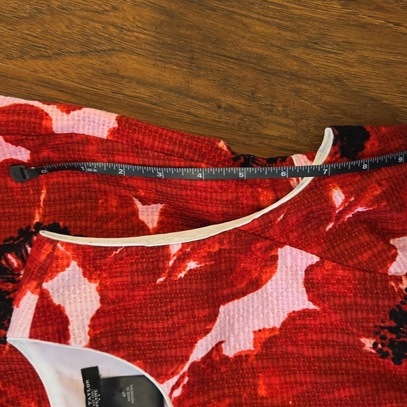 Ann Taylor 4P Red Poppies Print Cotton Midi Dress - Picture 12 of 13